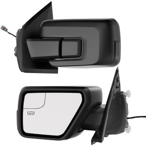 Power Heated Tow Mirror Compatible with 20212024 Ford F-150 F150, Left Driver Side Manual Folding Door Mirror (5 Pins)