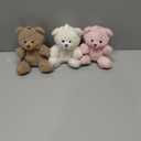 12 Pieces Mini Teddy Bear Bulk,4 inch Small Stuffed Animal Toy, Soft Plush Mini Teddy Bears for DIY Keychain Baby Shower Party Favors Graduation Keychain Bag Charm Supplies (Pink+Brown+White)