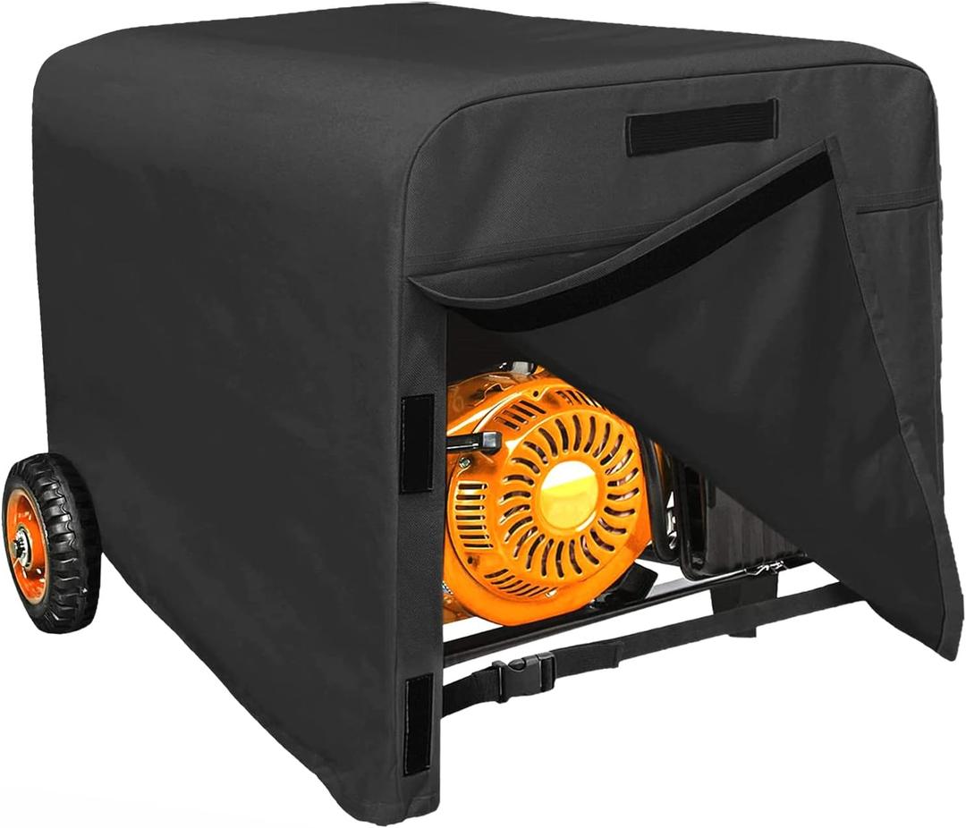 Generator Cover Waterproof 26 x 20 x 20 inch, Heavy Duty Thicken 600D Polyester Universal Generator Cover for Portable Generators 3800-6500 Watt, Black