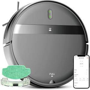 Robot Vacuum and Mop Combo, App/Alexa Control, Smart Robot Vacuum Cleaner, Ultra-Thin, Automatic Recharge Robotic Vacuum Cleaner for Pet Hair/Carpet/Hard Floor (Black + Dark Purple)