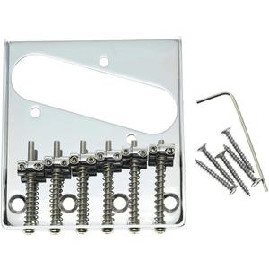KAISH Chrome Vintage Tele Ashtray Electric Guitar Bridge with 6 Saddles for Telecaster