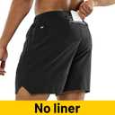 MIER Men's Workout Running Shorts Quick Dry Active 5 Inches Shorts with Pockets, Lightweight, Breathable (Black) XL