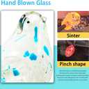 2 x Handmade Glass Bird w String Lights Figurine Blown Art Animal Sculpture, Home Decoration Tabletop Centerpiece Decor,Gifts for Bird Lovers (Blue and White)