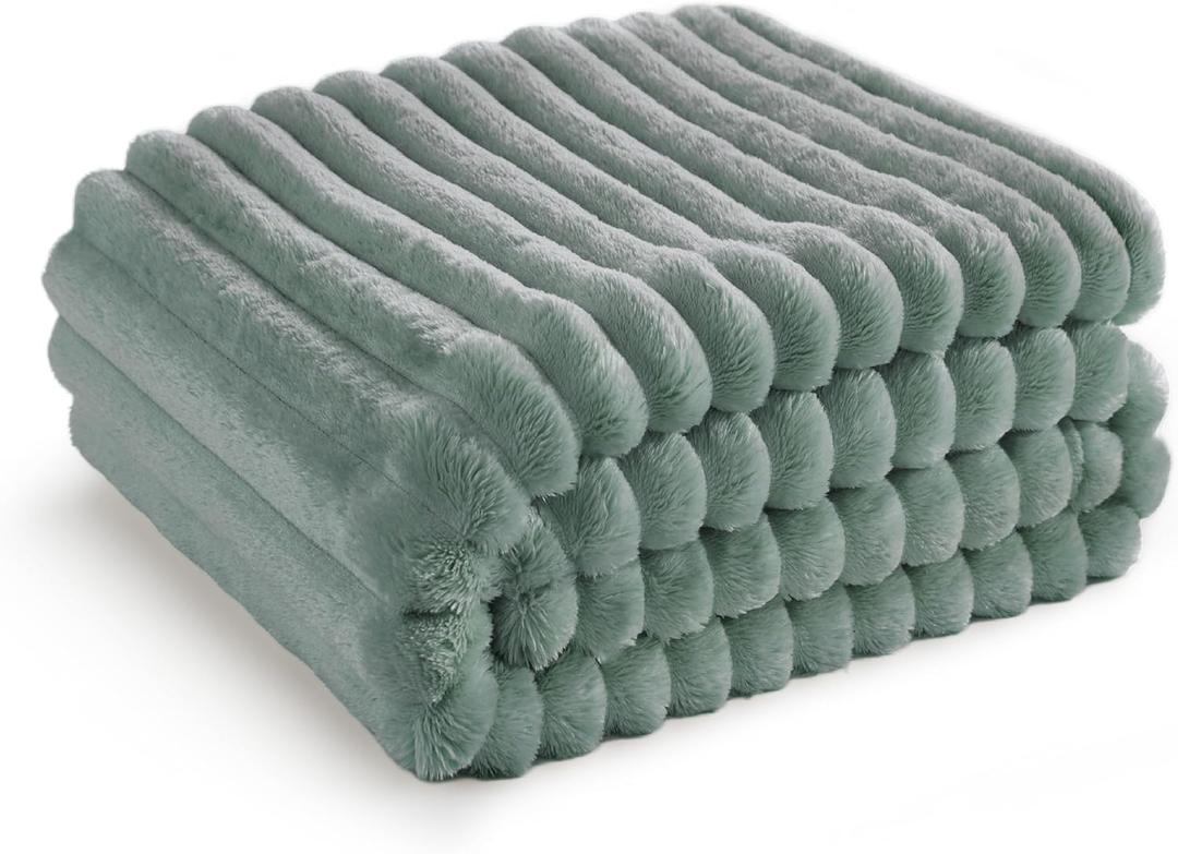 Bedsure Sage Green Fleece Blanket for Couch - GentleSoft Cozy Soft Blankets for Women, Cute Small Throws for Girls, 50x70 Inches