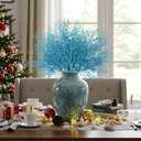Giegxin 6 Pcs Blue Coastal Ornaments for Christmas Tree Pick 16.9 Inch Coral Coastal Ocean Branch Picks Xmas Artificial Flowers Tree Filler Twigs for Wreath Vase Gift Display