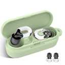 Ear plugs for sleeping, 35dB Noise Reduction Hearing Protection EarPlugs, Reusable Silicone Earplug, 7 Pair Eartips in XS/S/M/L Replaceable Single/Double Ear Plug for Sleep, Study, Events(Transparent)