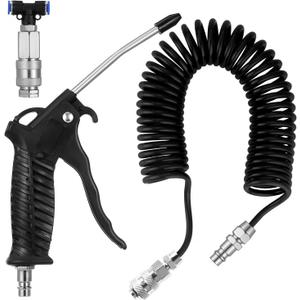 Truck Air Duster Gun with 5 Metre Recoil Air Hose, Air Seat Blow Dust Gun Heavy Duty Air Gun Cleaning Kit for Truck Semi Trailers (Black)
