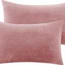 BEDELITE Flannel Pillow Cases Queen Size Set of 2, Super Soft Fleece Pillowcases with Zipper for Bedroom, Sofa, Luxury Cozy Fuzzy Velvet Pillow Shams for All Seasons(20x30 Inches,Dusty Pink)