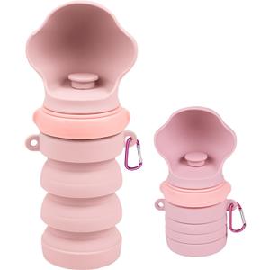 Collapsible Dog Water Bottne,Pet Travel Squeeze Bottles for Travel,Food Grade Silicone, to Go Puppy Essentials, Hiking Camping Trip Accessories(Pink)