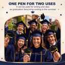 2 x Resurhang 24 Pack Graduation Cap Ballpoint Pens Bulk Class of 2026 Black and Gold Graduation Party Favors Pens with Grad Caps for Grad Gifts School Office Party Supplies Student Gifts