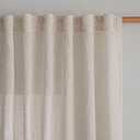 MYSKY HOME 95 Inches Long Curtains for Living Room, Semi Sheer Curtains & Drapes 2 Panels Set Natural Linen Curtain Farmhouse Country Style Back Tab Draperies for Sliding Glass Door, 50" Wide