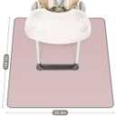 Blissful Diary Baby Splat Mat for Under High Chair, 50.4 x 50.4 Inch Wipeable Splash Mat, Waterproof and Washable, Anti-Slip Floor Protector, Blush Pink