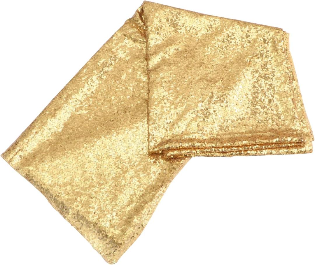 jojofuny 8m Gold Sequin Backdrop Fabric for Wedding Party and Events Versatile Drape for Graduation Showers and Decorations (medium)