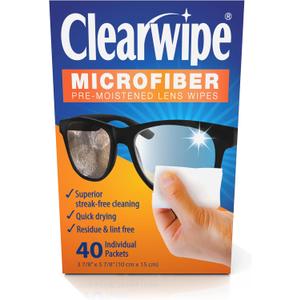 ClearWipe Microfiber Wipes, White, 40 Count