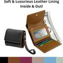 RFID-Blocking Women's Real Leather Wallet with Large Capacity and Wristlet - Small, Secure, and Chic - Conveniently Holds Cards, Cash, and Coins (All Black - RFID Protected with Wristlet)