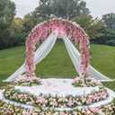 JUSTOYOU 3PCS 7FT 12 Stem Artificial Wisteria Vine Garland Fake Flower Wisteria Garlands for Outdoor Indoor Wedding Wall Bedroom Decoration(Fuchsia)