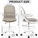Drafting Chair Tall Office Chair with Flip-up Armrests, Adjustable Height, and Enhanced Lumbar Support - Ergonomic Rolling Stool, Back Support, and Adjustable Foot Rest Ring for Standing Desk Khaki