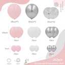 Pink White Silver Balloons Arch Kit, 162pcs Winter Wonderland Garland with Pastel Pink White Metallic Silver and Confetti Balloons for Wedding Princess Snowflake Theme Birthday Party Decorations