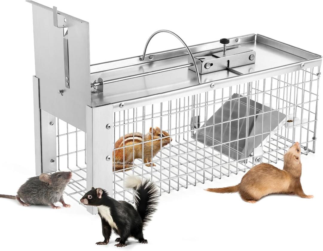 Squirrel Trap Live Animal Humane Cage Trap Catch Rats, Mice, Chipmunk, Weasel and Other Rodents for Indoor and Outdoor