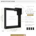 MCS Canvas Float Frames 12x12 Frame, Black Square for Finished Canvases, Vertical & Horizontal Wall for Canvas Paintings (1-Pack)