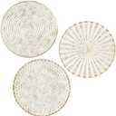 Briful 12" Wall Décor Pack of 3 Metal White Washed Starbursts Radial Plate Wall Art Modern Accent Hanging Wall Decorations For Home Office Bedroom Or Living Room Wall Sculptures
