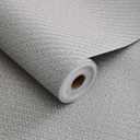 Haimin Fabric Wallpaper Textured Contact Paper (24in X 393in) Gray Grasscloth Wallpaper Peel and Stick Faux Linen Wall Paper Self-Adhesive Vinyl Looks Like Woven Straw