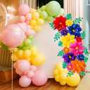 Geyee 80 Pcs Mexican Giant Paper Flowers Leaves Set, 48 Pcs Large Mexico Tissue Paper Flowers and 32 Green Leaves for Mexican Party Wedding Archway Fiesta Birthday Decoration 20" 10''