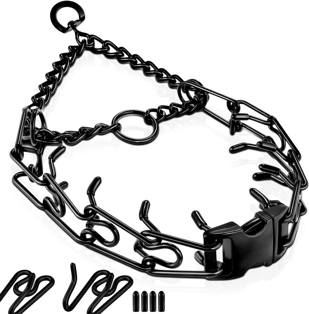 Pinch Collar for Dogs, Prong Training Collar with Quick Release Buckle for Dog Pulling Behavior Correction, Adjustable Pinch Leashes (XL / 23-26" Neck Size)