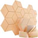 12 Pack Self-Adhesive Acoustic Panels 12" X 10" X 0.4" - Sound Proof Foam Panels with High Density, Y-Lined Design, Flame Resistant, Absorb Noise and Eliminate Echoes(Light Apricot)