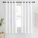 NICETOWN White Room Darkening Curtain 63 inches Long for Living Room - Grommet Solid Thermal Insulated Grommet Light Blocking Window Treatment for Bedroom (1 Panel, W46 x L63)