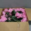 HyeFlora 50 PCS Roses Artificial Flowers, Fake Roses with Stem Realistic Hot Pink Silk Rose for DIY Wedding Bouquets Table Centerpieces Arrangements Baby Shower Birthday Home Decor for Her