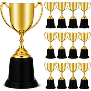 9 Inch Gold Trophy Award Gold Award Cup Employee Coworker Appreciation Gifts Golden Plastic Trophy for Thank You Teacher Nurse Volunteer Men Women Rewards Party (24 Pcs)