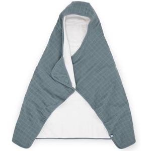 Little Unicorn Hooded Bath Towel | Absorbent Cotton & Terry Blend | Larger Size for Baby & Toddlers, 1-6 Years (Sea)