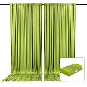 2 Panels Olive Green Backdrop Curtain, 10 x 10 Feet Background Curtains for Parties, Weddings, Baby Showers, Bachelorette Halloween, Christmas Birthday Party Photoshoot Backdrop Curtains Decorations