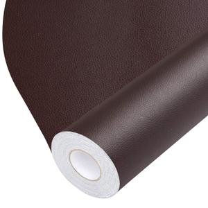 Leather Repair Tape Self-Adhesive Leather Repair Patch for Couch Furniture Sofas Car Seats Advanced PU Vinyl Leather Repair Kit (Dark Brown, 17X79 inch)