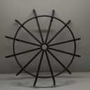 Inch Fire Pit Grate with Poker Wrought Iron Fire Pit Round Spider Wagon Wheel Firewood Heavy Duty 0.9in Bar Fireplace Stove Burning Rack Holder 4Legs (32 Inch)