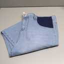 BLENCOT Women Maternity Jeans Elastic Waist Pregnancy Pants Work Straight Leg Ankle Jean Pockets (XX-Large, Beau Blue)