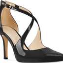 Minshluu Womens Pumps High Heels Pointed Toe Crossed Strap D'Orsay Zip up Stilettos Party Dress Shoes (8.5, Polish Black)