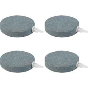 AQUANEAT Air Stone Disc, 4 Packs, Aerator Bubble Diffuser, Air Pump Accessories for Hydroponics, Aquarium Fish Tank, Ponds, DWC Reservoirs and Circulation System (3 inch)