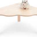 Niteangel Hamster Play Wooden Platform for Dwarf Syrian Hamsters Gerbils Mice Degus or Other Small Pets (Triangle - 5.9'' Height, Burlywood)