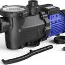 AQUASTRONG In/Above Ground Pool Pump, 1.5 HP Single Speed, 115V, with High Flow 8300GPH, Powerful Self Primming Swimming Pool Pumps with Filter Basket