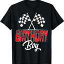 Race Car Birthday Party Racing Family Birthday Boy Pit Crew T-Shirt, Black,  Extra Large 