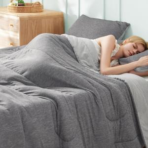 Bedsure California King Comforter Set - Cooling and Warm Bed Set, Light Grey Reversible Bedding for All Season, 3 Pieces, 1 California King Size Comforter (104"x96") and 2 Pillow Cases (20"x36") (04 - Light Grey - Reversible)