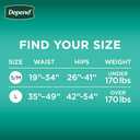 Depend Adult Diapers with Tabs, Incontinence Protection with Tabs, Unisex, Small/Medium (1934" Waist, Up To 170 lbs), Maximum Absorbency, 60 Count (3 Packs of 20)