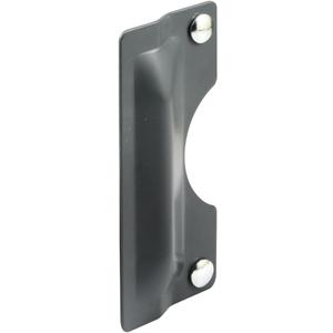 Prime-Line U 9500 Latch Guard Plate Cover – Protect Against Forced Entry, Easy to Install on Out-Swinging Doors – Gray (Single Pack)