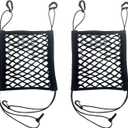 Upgrade Cargo Net for Motorcycle Helmet Storage, 11"X9.8" High-Elastic Double Layer Bungee Net (11x9.8 Inch)