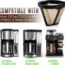 2 Pack Reusable Coffee Filter Compatible with Ninja Coffee Maker，Permanent Filter Replacement for Ninja CE251 CE451 CFN601