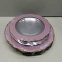 WDF 60Pcs Pink Plates Disposable with Gold Rim - Baroque Clear Pink and Gold Plastic Party Plates Ideal for Wedding/Baby Shower/Spring/Mother's Day