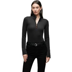 HUDSON womens Long Sleeve Hook & Eye Bodysuit Black, XS