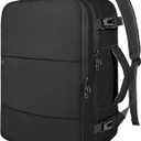 Taygeer Travel Laptop Backpack for Men Women, Airplane Approved Travel Backpack Suitcase with Water Bottle Pocket, Lightweight College 35l Luggage Bag 15.6inch Laptop Mochila Gifts for Business, Black